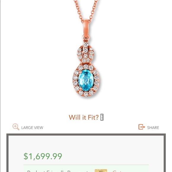 Le Vian Zircon Necklace 1/3 ct tw Diamonds - Picture 3 of 3